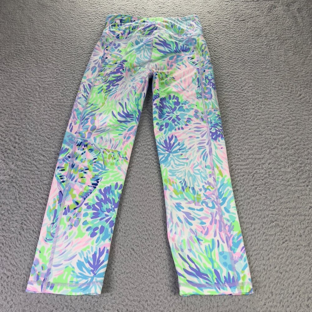 Lilly Pulitzer Luxletic Leggings Womens XS UPF 50+ Weekender 21" High Rise Crop - Picture 2 of 9